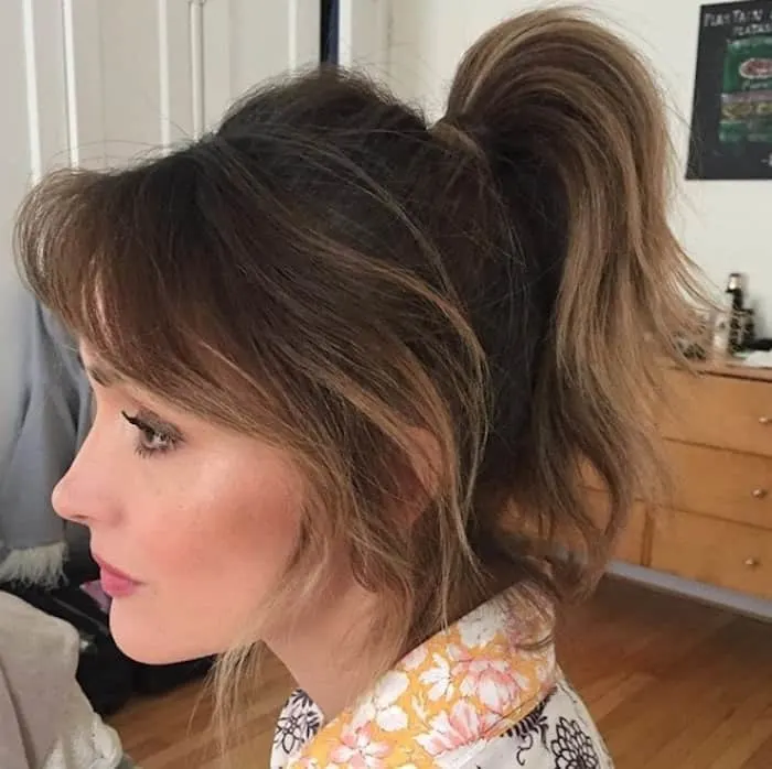 ponytail on short layered hair