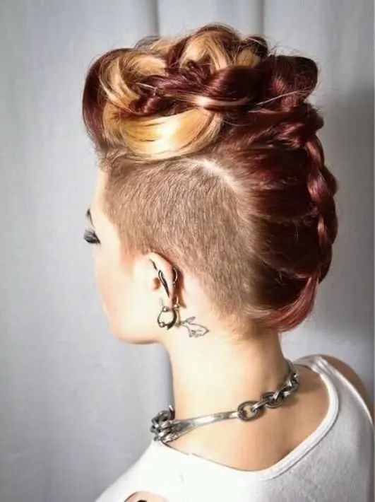 Female Long Mohawk Hairstyle with Braids