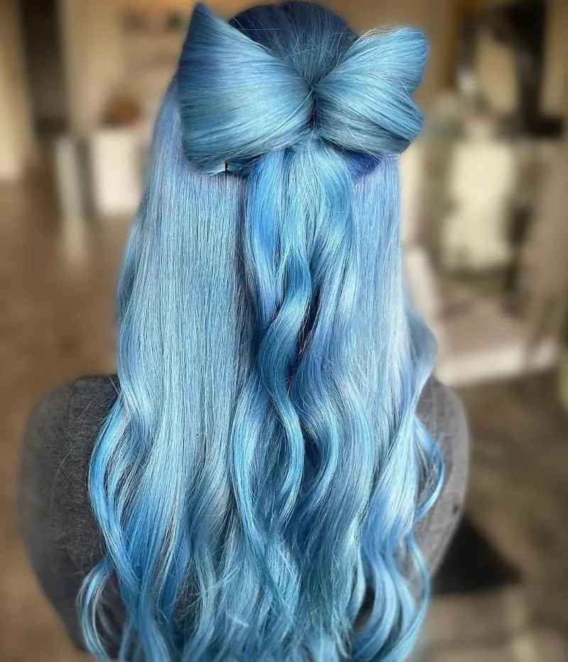 long pastel blue hair