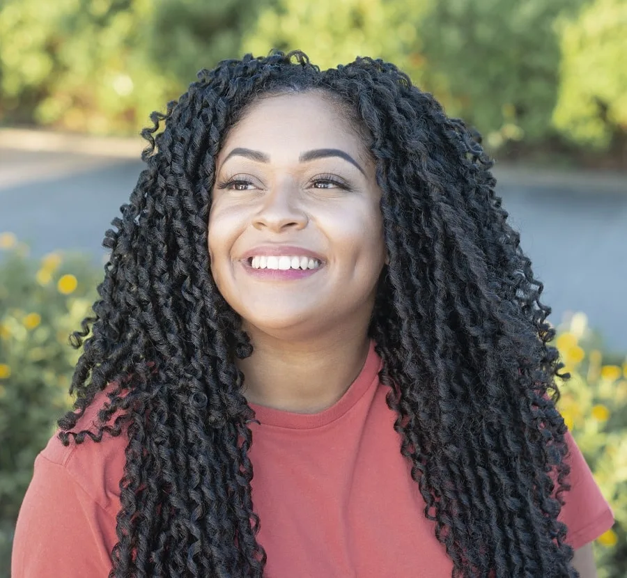 long perm hair with extensions