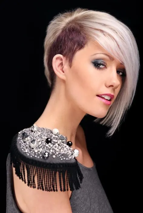 long pixie with shaven undercut