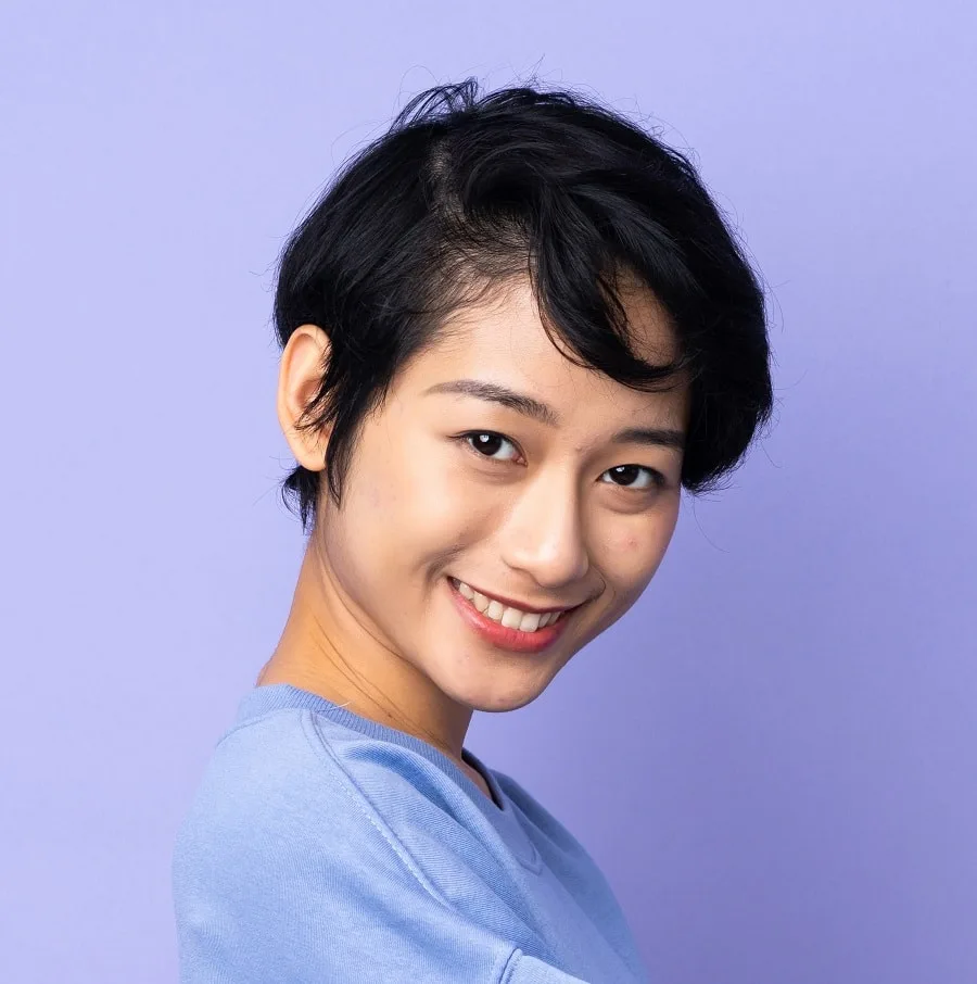long pixie for asian women with thin hair