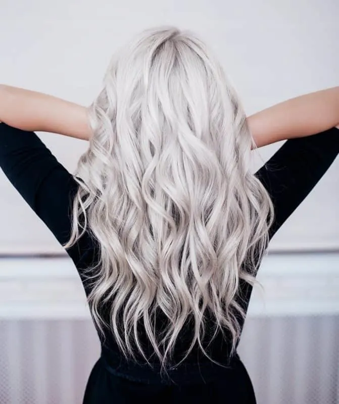 long platinum blonde hair