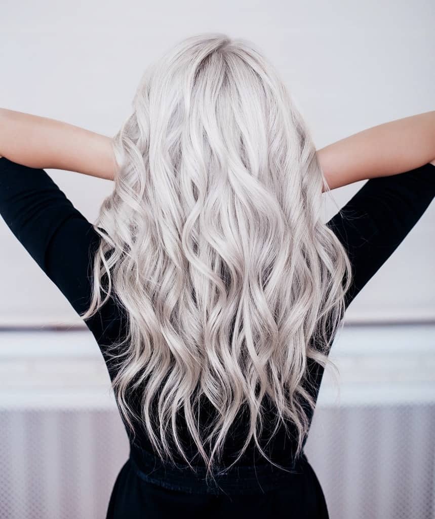 long platinum blonde hair
