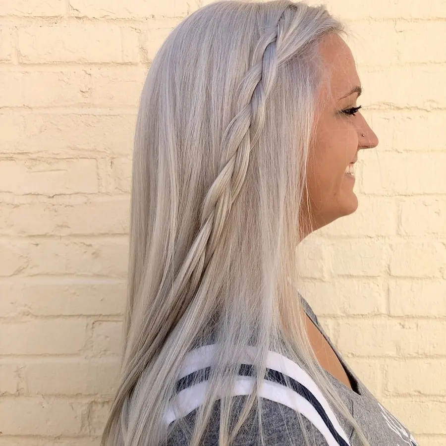 long platinum silver hairstyle