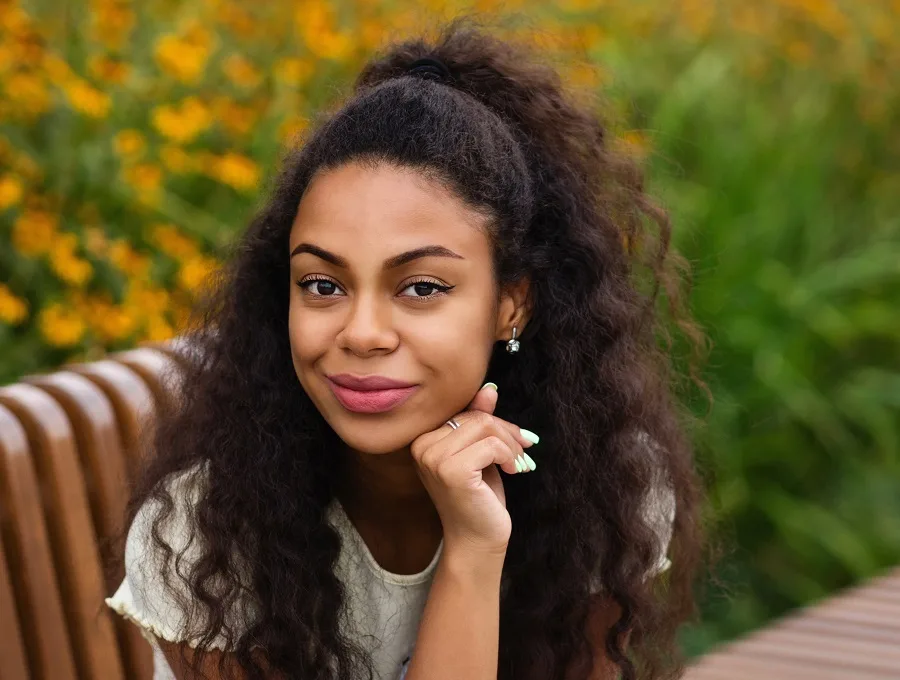 long ponytail for black girls