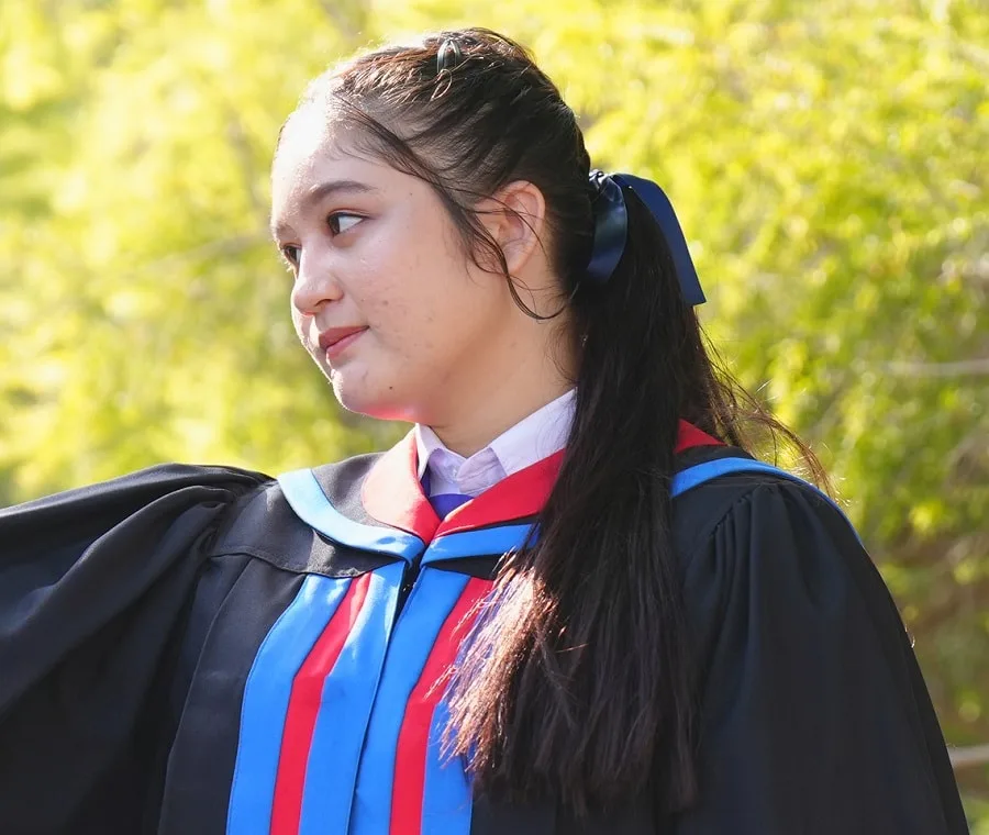 long ponytail for graduation