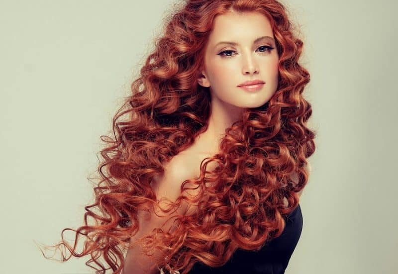 long red curly hair with weave