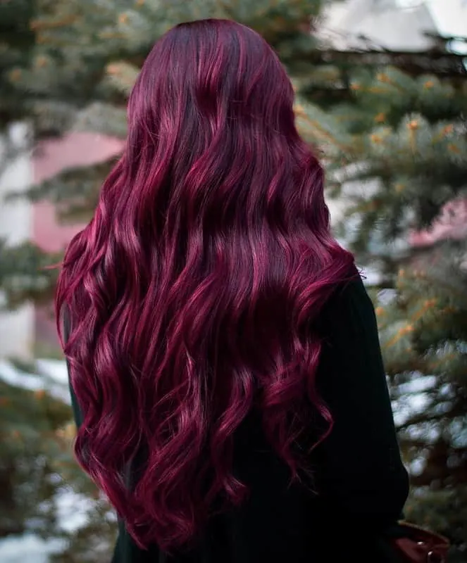 long red violet hair