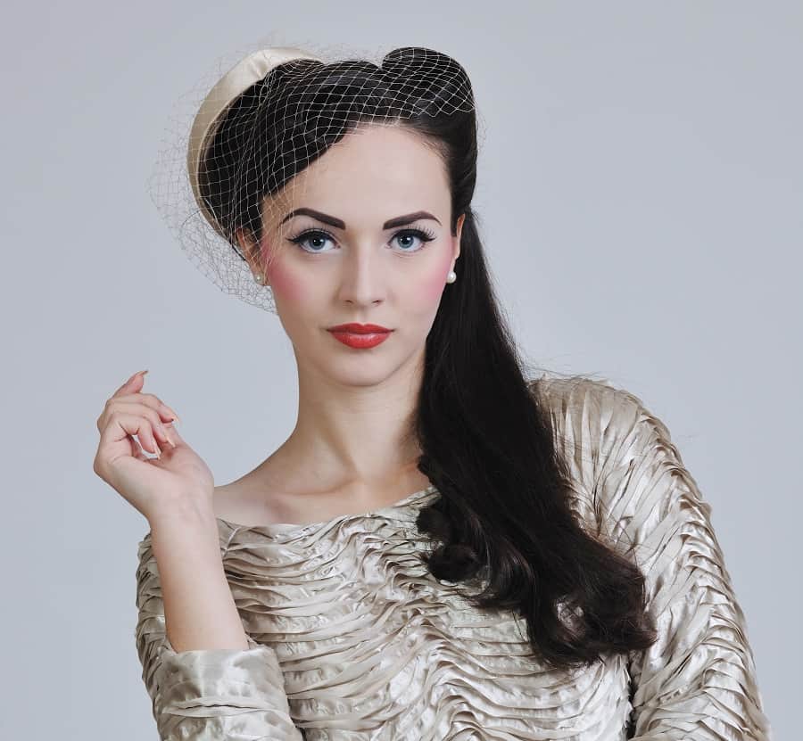 long retro hairstyle for brides