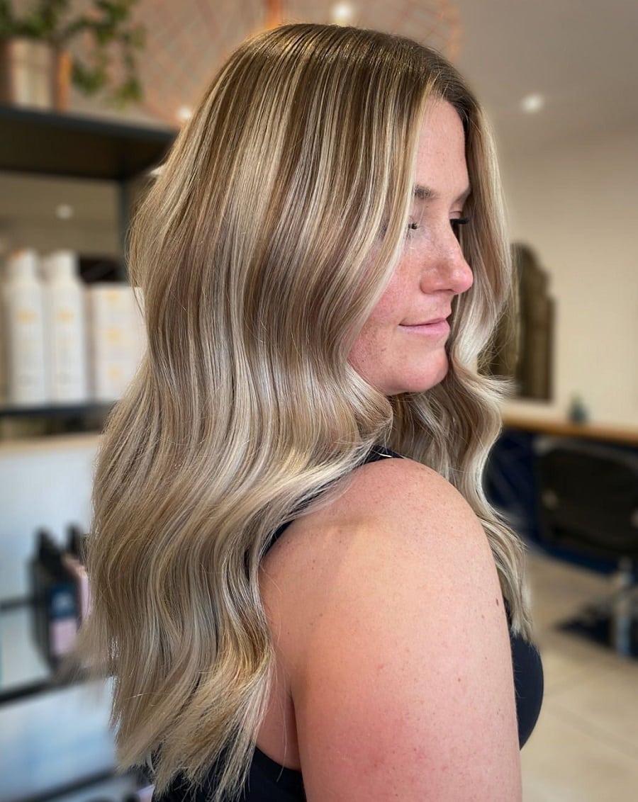 long reverse balayage hair