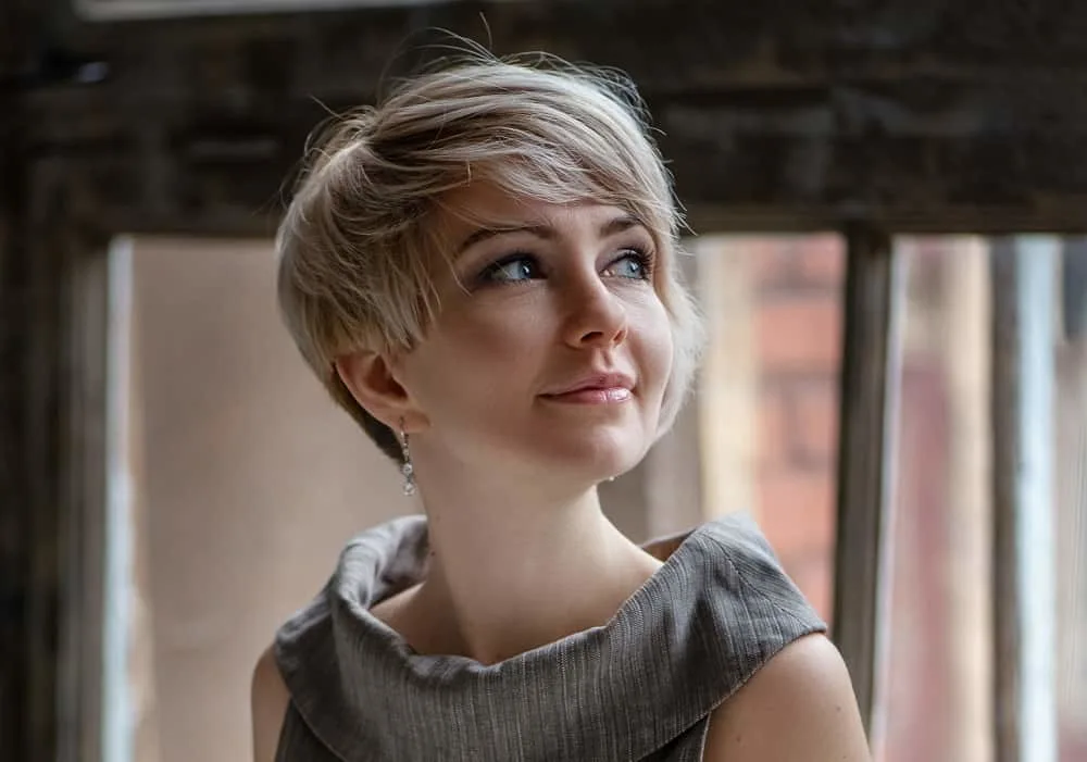 long side swept pixie cut