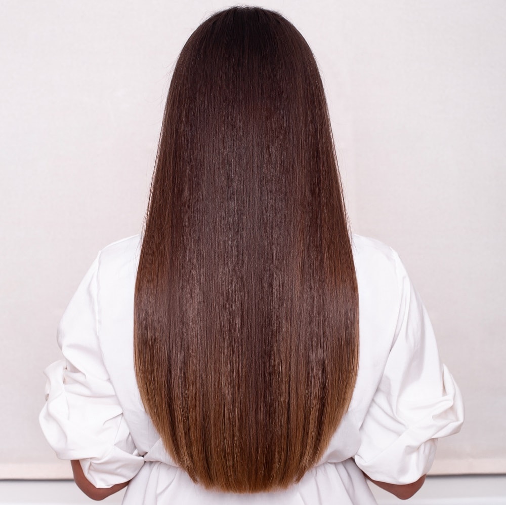 long sleek straight u-shaped hair