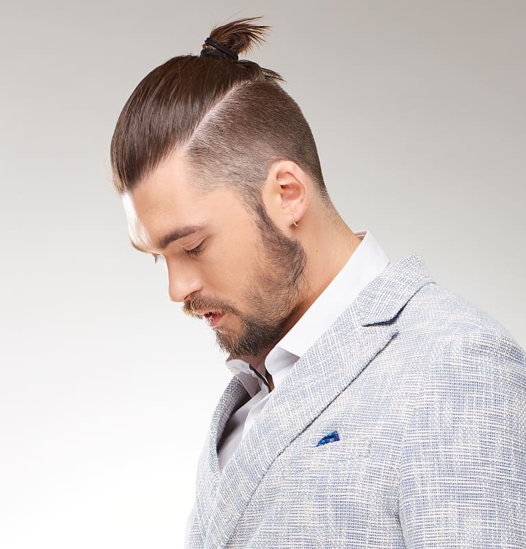 men's long slick back hair with undercut