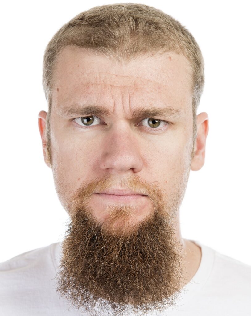long square shape goatee beard