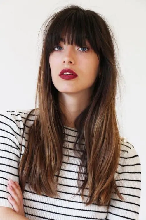 long straight hair with bangs