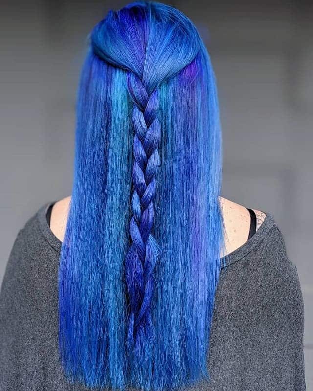 long straight blue hair