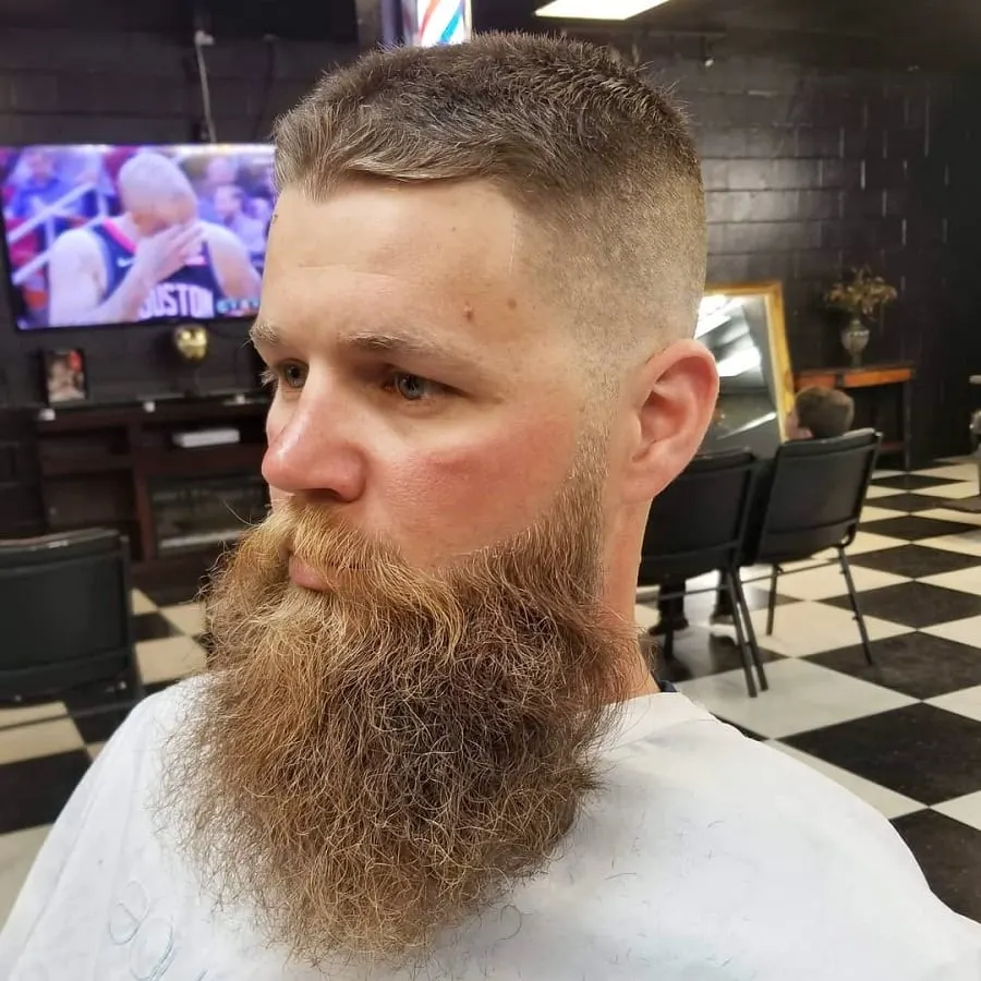 long thick beard with fade