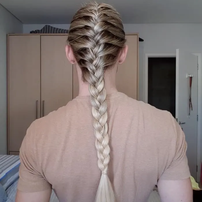 long thick french braid for men 