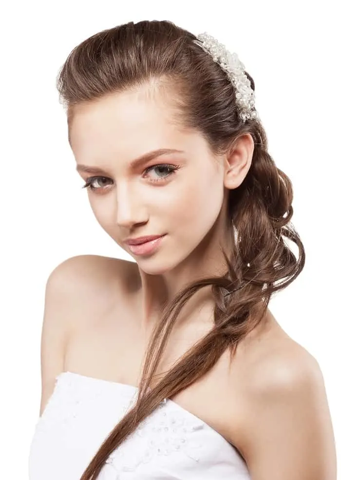 long thin hairstyle for wedding