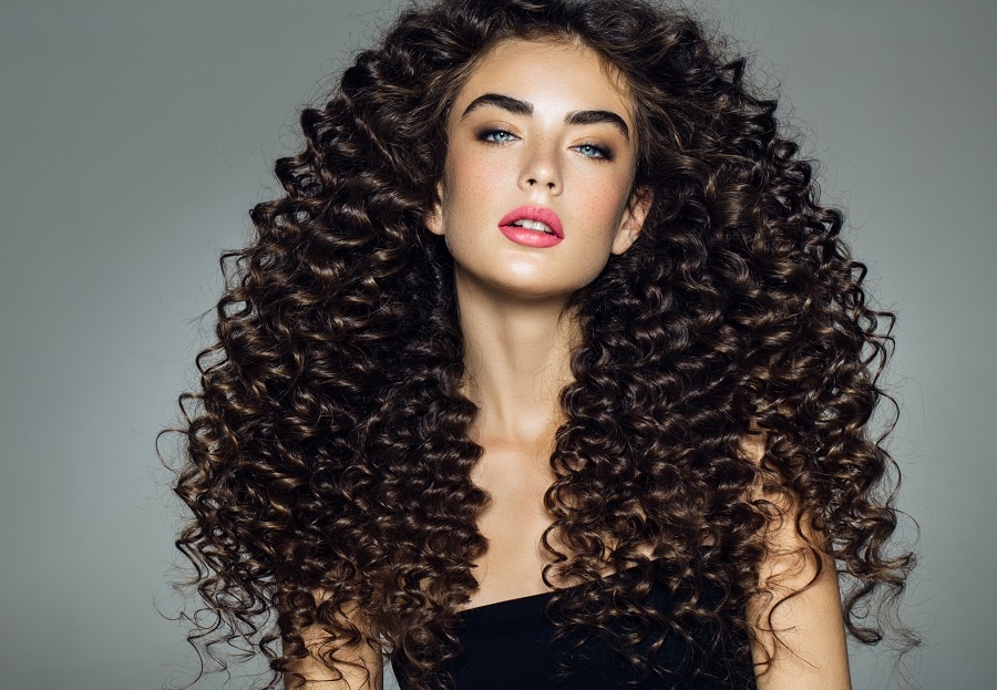 long tight spiral perm hairstyle