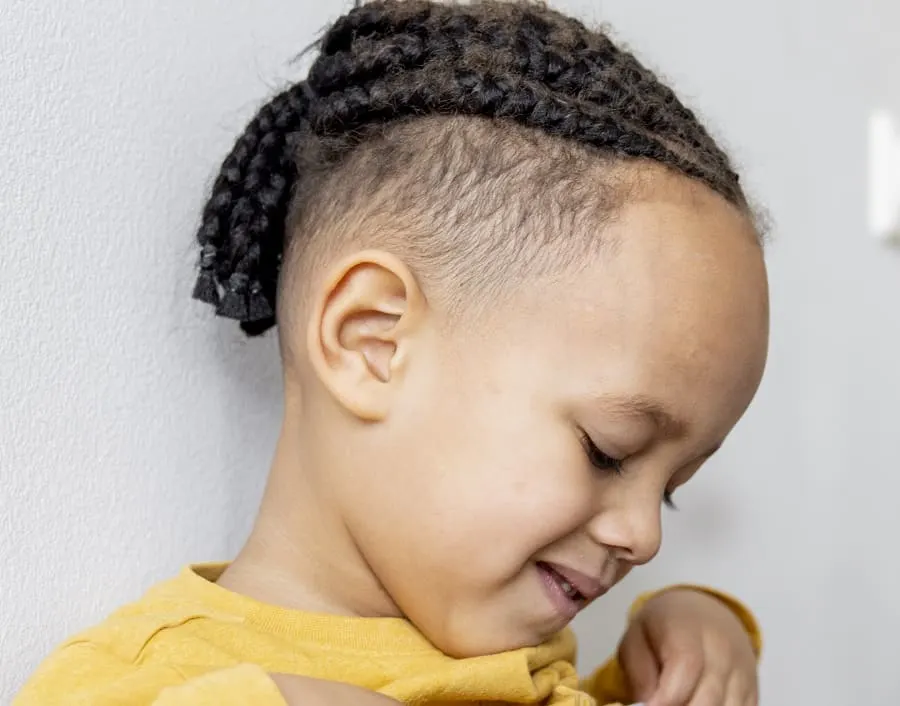 long top braids with short sides for boys