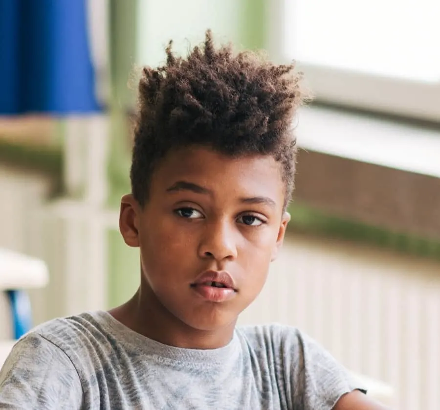 long top short sides haircut for afro boys