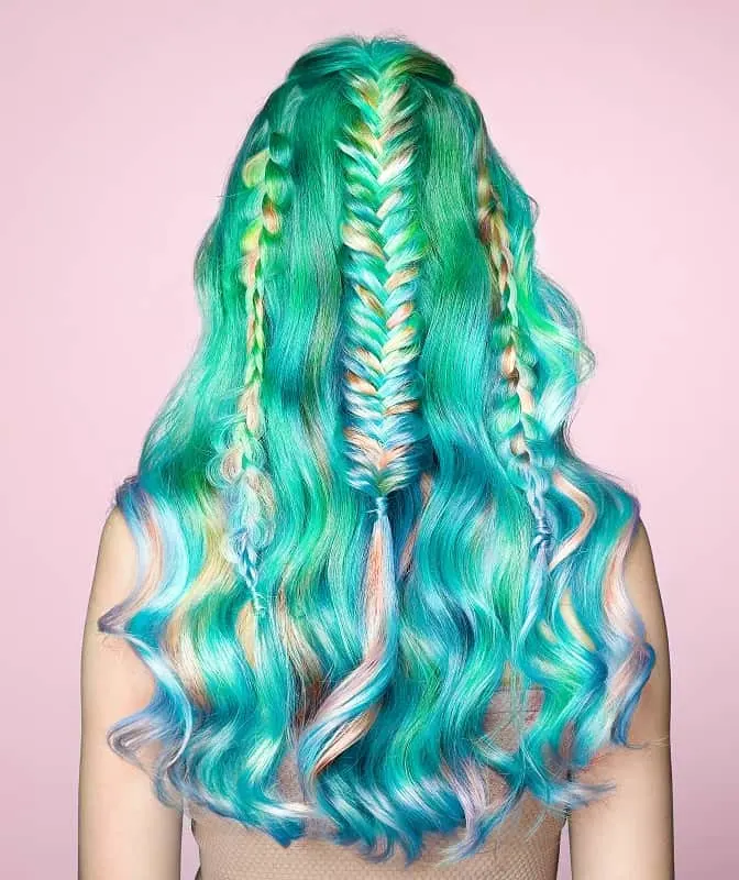 long turquoise hair