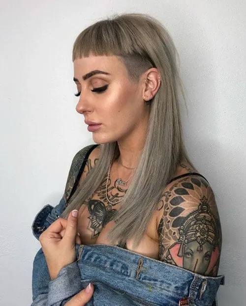 long undercut with baby bangs