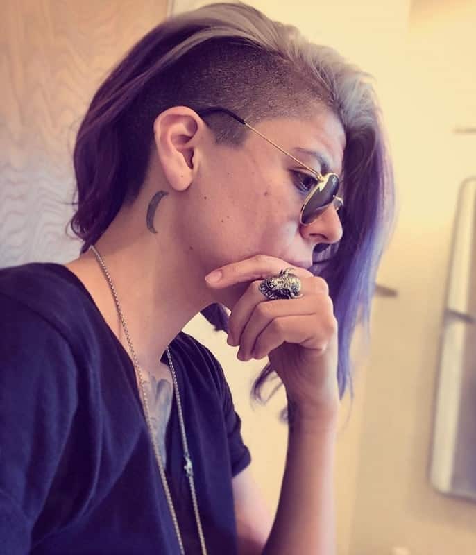 female undercut long hair