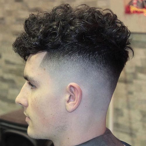 thick long wavy hair with fade