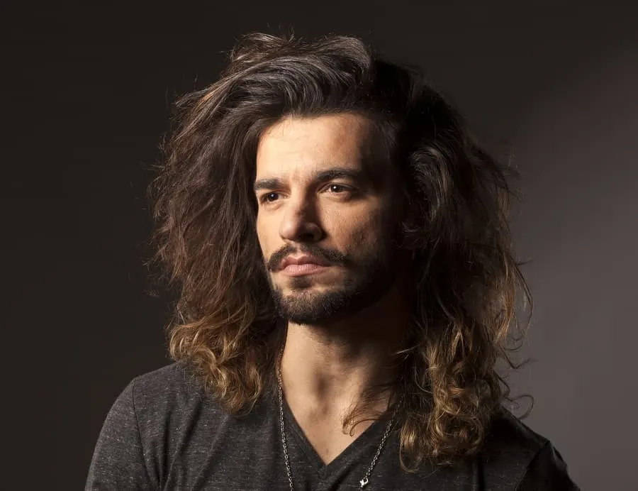 long wavy ombre hair for men