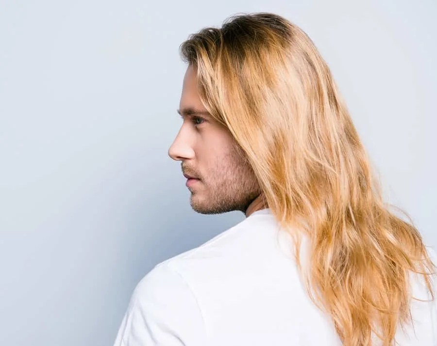 long wavy blonde hair for men