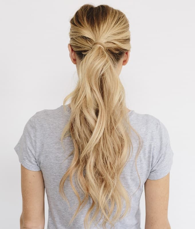 long wavy ponytail