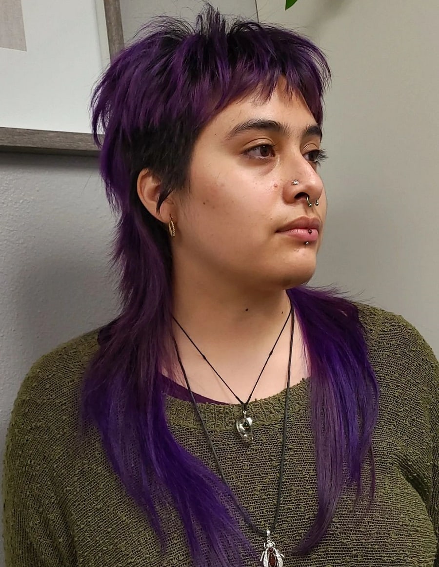 long wolf mullet for purple hair
