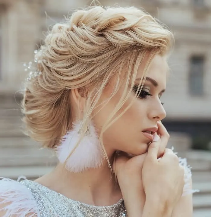 short hair braids wedding