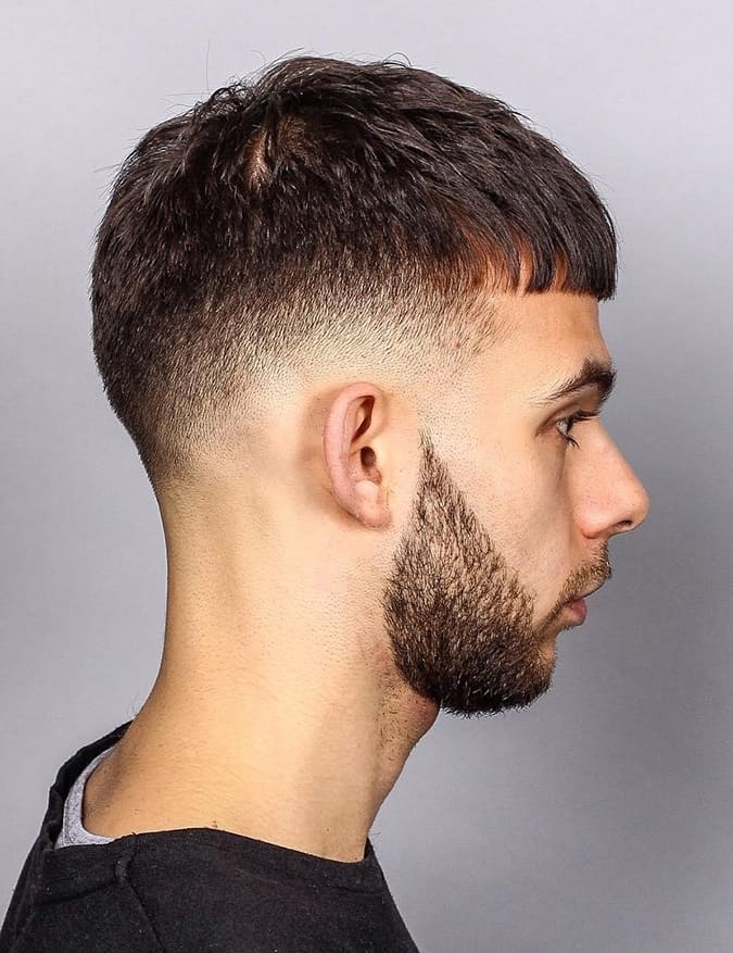 low bald fade quiff haircut