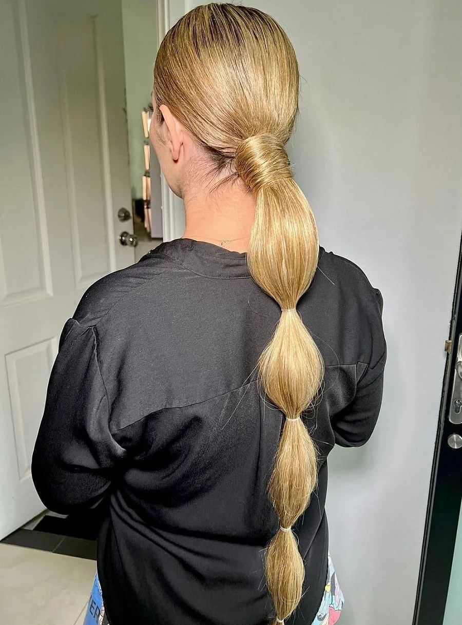low bubble ponytail