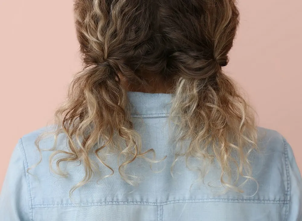 low curly pigtails