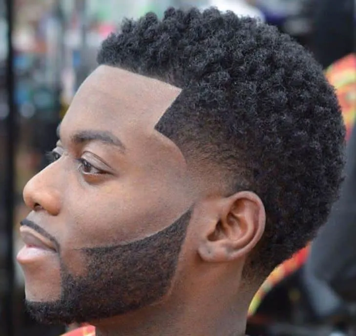 textured low fade afro for black men