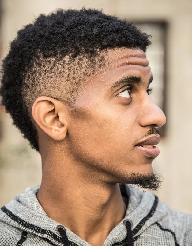 low fade for black guy with short hair