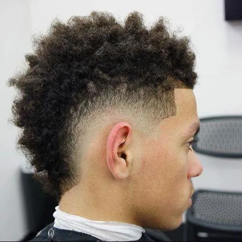 low burst fade mohawk for afro hair