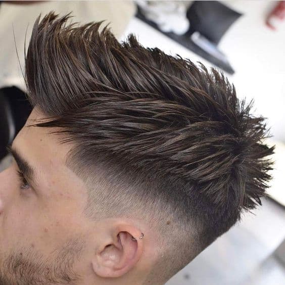 low fade mohawk for layered hair