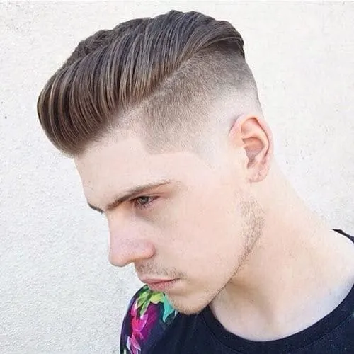 Pompadour Undercut with Low Fade