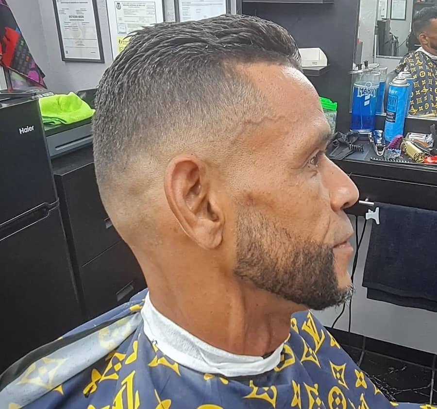 low fade with beard for black men