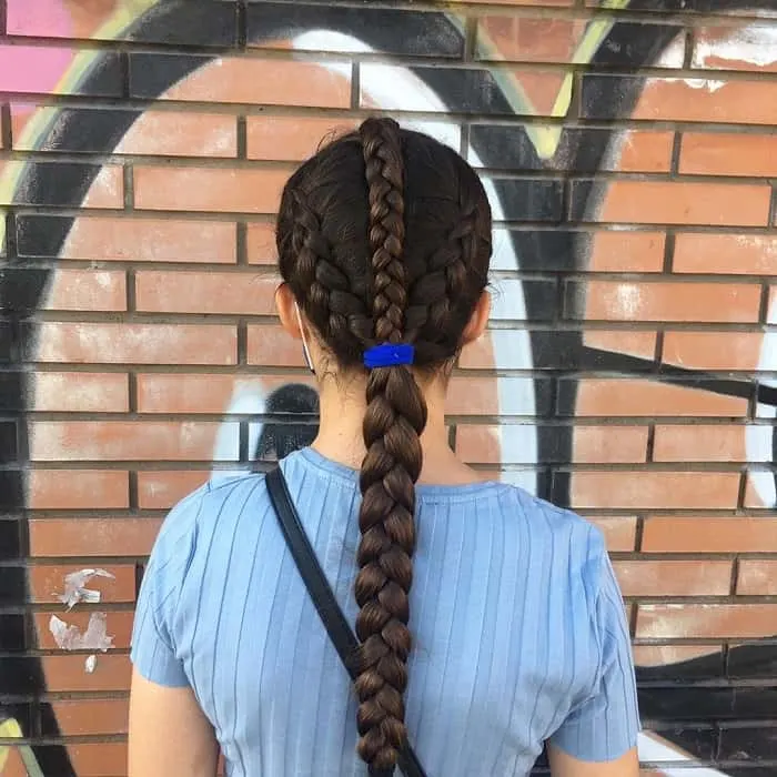 low jumbo braided ponytail