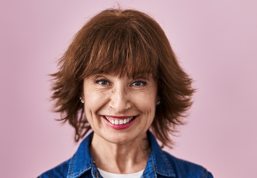 low maintenance bangs hairstyle for women over 60