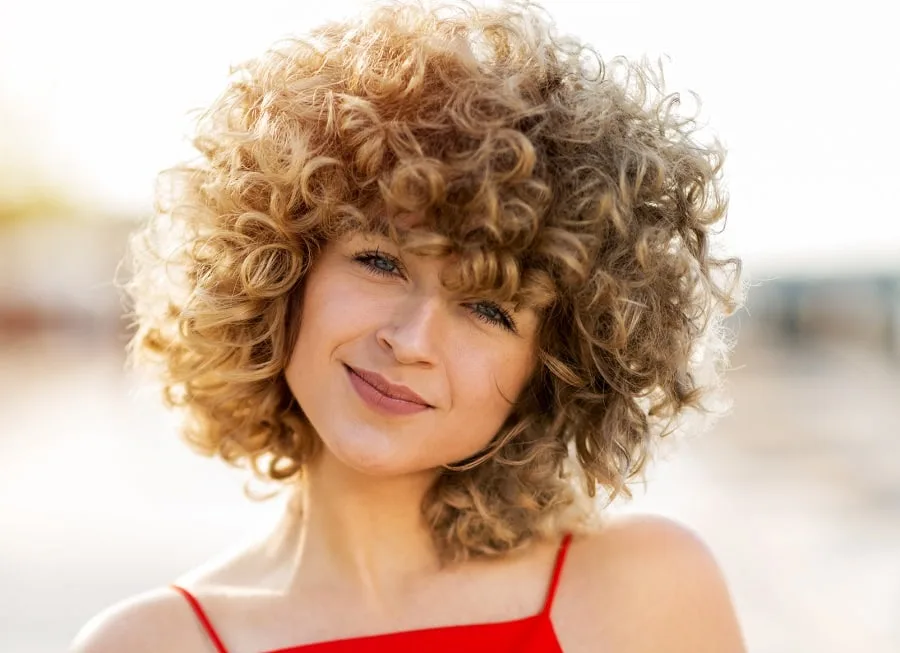 low maintenance curly shag hairstyle