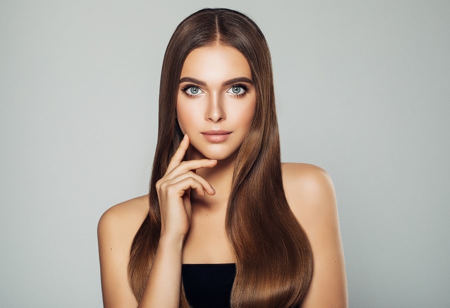 low maintenance long straight hairstyle