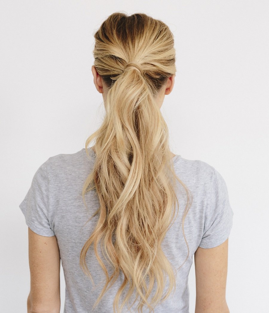 low maintenance ponytail for long hair